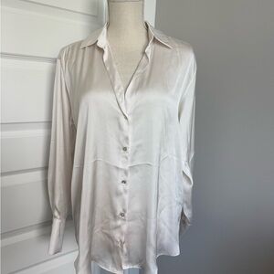 Zara White Button-Up Blouse